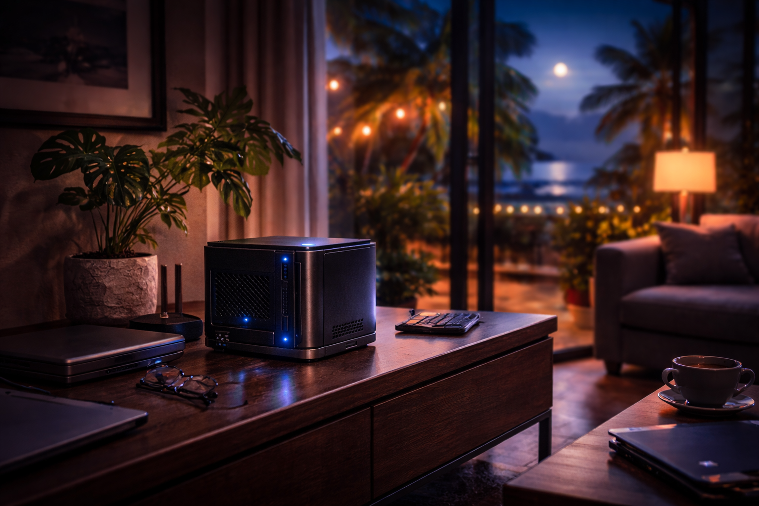 Puerto Rico home setup with a compact server